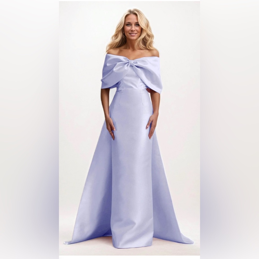 Chic Off-Shoulder Light Purple Maxi Dress